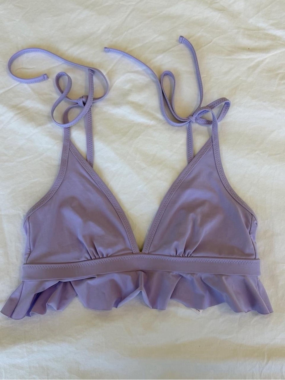 Hanky Panky Lavender Bikini Top with Ruffle Detail